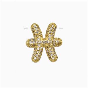 Copper Pendant Pave Zircon, Gold Plated, approx 12-13mm [FN55334]