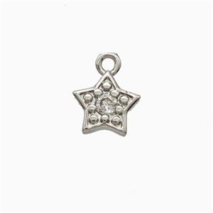 Copper Star Pendant Pave Zirconia Platinum Plated, approx 6mm [FN55470]
