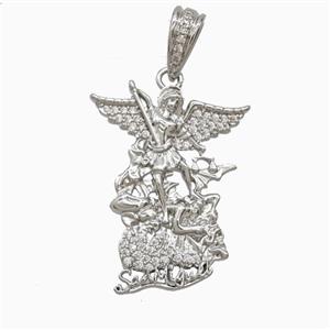 Copper Adam And Eve Pendant Pave Zirconia Platinum Plated, approx 20-26mm [FN55541]