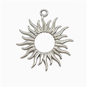 Copper Sun Pendant Platinum Plated, approx 25mm [FN55545]