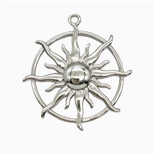 Copper Sun Pendant Platinum Plated, approx 25mm [FN55547]