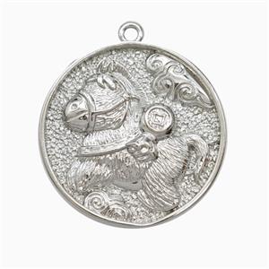 Copper Horse Pendant Platinum Plated, approx 24mm [FN55551]