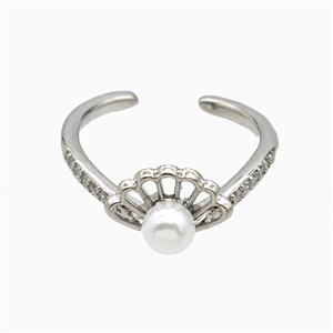 Copper Rings Pave Resin Platinum Plated, approx 8-11mm, 18mm dia [FN55657]