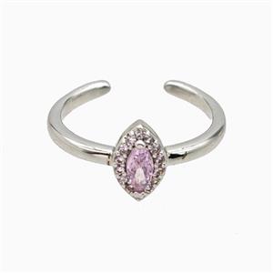 Copper Eye Rings Pave Zirconia Crystal Glass Platinum Plated, approx 6-9.5mm, 18mm dia [FN55749]