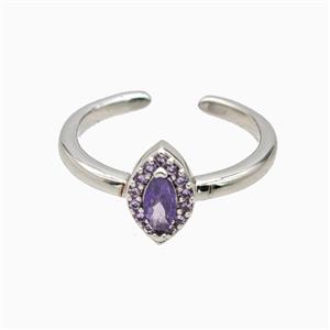 Copper Eye Rings Pave Zirconia Crystal Glass Platinum Plated, approx 6-9.5mm, 18mm dia [FN55751]