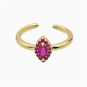 Copper Eye Rings Pave Zirconia Crystal Glass Gold Plated, approx 6-9.5mm, 18mm dia [FN55760]