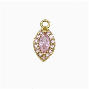 Copper Eye Pendant Pave Zirconia Crystal Glass Gold Plated, approx 6-9.5mm [FN55769]