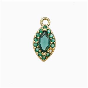 Copper Eye Pendant Pave Zirconia Crystal Glass Gold Plated, approx 6-9.5mm [FN55772]