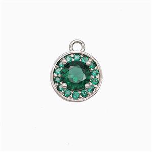Copper Sun Pendant Pave Zirconia Crystal Glass Platinum Plated, approx 9mm [FN55779]