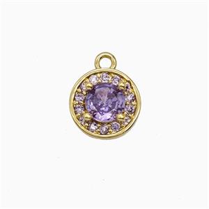 Copper Sun Pendant Pave Zirconia Crystal Glass Gold Plated, approx 9mm [FN55784]