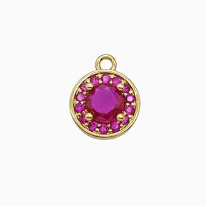 Copper Sun Pendant Pave Zirconia Crystal Glass Gold Plated, approx 9mm [FN55785]