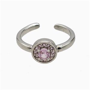 Copper Rings Pave Zirconia Crystal Glass Platinum Plated, approx 9mm, 18mm dia [FN55789]