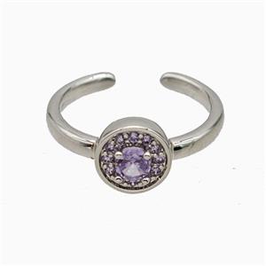 Copper Rings Pave Zirconia Crystal Glass Platinum Plated, approx 9mm, 18mm dia [FN55791]