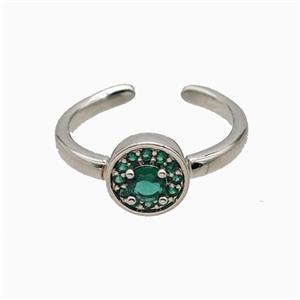 Copper Rings Pave Zirconia Crystal Glass Platinum Plated, approx 9mm, 18mm dia [FN55792]