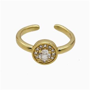 Copper Rings Pave Zirconia Crystal Glass Gold Plated, approx 9mm, 18mm dia [FN55794]