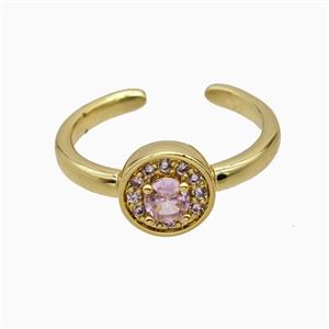 Copper Rings Pave Zirconia Crystal Glass Gold Plated, approx 9mm, 18mm dia [FN55795]