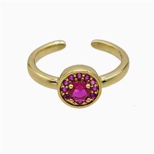 Copper Rings Pave Zirconia Crystal Glass Gold Plated, approx 9mm, 18mm dia [FN55798]