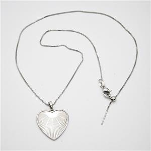 Copper Heart Necklace Platinum Plated, approx 23mm, 1mm, 45cm length [FN55932]