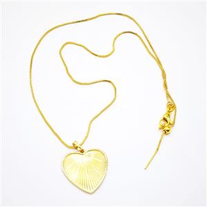 Copper Heart Necklace Gold Plated, approx 23mm, 1mm, 45cm length [FN55933]