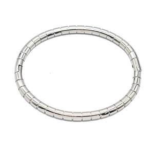 Copper Bracelet Stretchy Platinum Plated, approx 4.5mm, 50-60mm dia [FN55942]