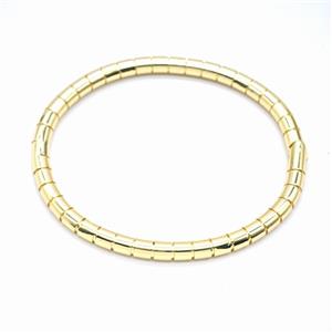 Copper Bracelet Stretchy Gold Plated, approx 4.5mm, 50-60mm dia [FN55943]