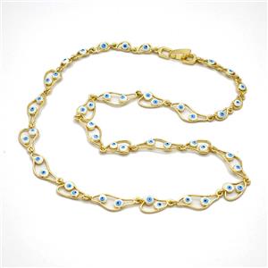 Copper Necklace With Evil Eye Gold Plated, approx 8-15mm, 44cm length [FN55956]