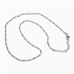 Copper Necklace Chain Platinum Plated, approx 2mm, 39-44cm length [FN56014]