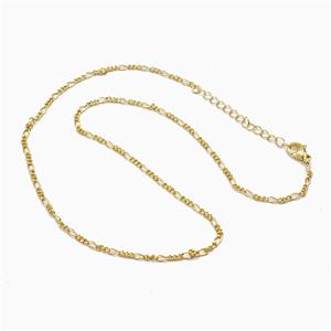 Copper Necklace Chain Gold Plated, approx 2mm, 39-44cm length [FN56015]
