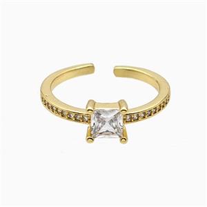 Copper Ring Pave Zirconia 18K Gold Plated, approx 6mm, 18mm dia [FN56033]