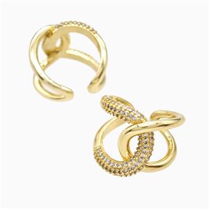 Copper Rings Pave Zirconia 18K Gold Plated, approx 20mm, 18mm dia [FN56056]