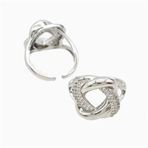 Copper Rings Pave Zirconia Platinum Plated, approx 15mm, 18mm dia [FN56065]