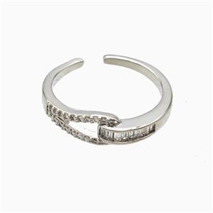 Copper Rings Pave Zirconia Platinum Plated, approx 6mm, 18mm dia [FN56098]