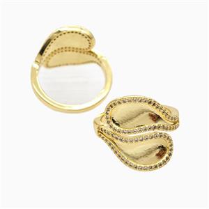 Copper Rings Pave Zirconia 18K Gold Plated, approx 18mm, 18mm dia [FN56107]
