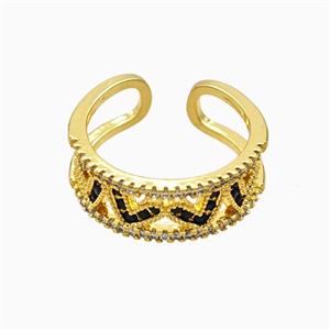 Copper Rings Pave Zirconia 18K Gold Plated, approx 8mm, 18mm dia [FN56116]