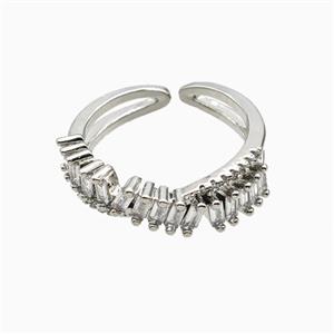 Copper Rings Pave Zirconia Platinum Plated, approx 6mm, 18mm dia [FN56121]