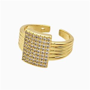 Copper Rings Pave Zirconia 18K Gold Plated, approx 13.5mm, 18mm dia [FN56133]