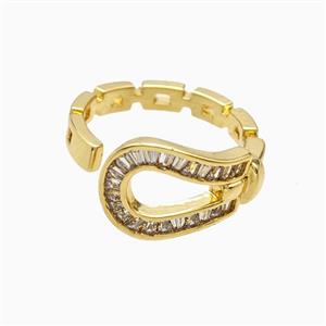 Copper Rings Pave Zirconia 18K Gold Plated, approx 11.5mm, 18mm dia [FN56134]