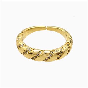 Copper Rings Pave Zirconia 18K Gold Plated, approx 5mm, 18mm dia [FN56136]