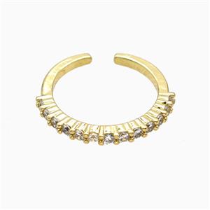 Copper Rings Pave Zirconia 18K Gold Plated, approx 2mm, 18mm dia [FN56144]