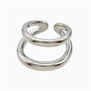 Copper Rings Platinum Plated, approx 13mm, 18mm dia [FN56156]