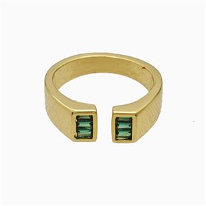 Copper Rings Pave Zirconia 18K Gold Plated, approx 7mm, 18mm dia [FN56182]