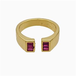 Copper Rings Pave Zirconia 18K Gold Plated, approx 7mm, 18mm dia [FN56183]