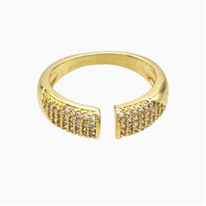 Copper Rings Pave Zirconia 18K Gold Plated, approx 6mm, 18mm dia [FN56187]