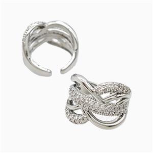 Copper Rings Pave Zirconia Platinum Plated, approx 18mm, 18mm dia [FN56205]