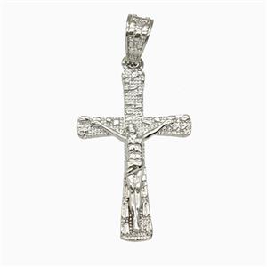 Copper Crucifix Cross Pendant Platinum Plated, approx 19-29mm [FN56250]