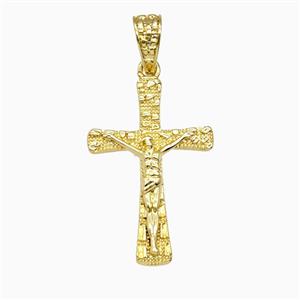 Copper Crucifix Cross Pendant 18K Gold Plated, approx 19-29mm [FN56251]