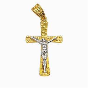 Copper Crucifix Cross Pendant Gold Plated, approx 19-29mm [FN56259]