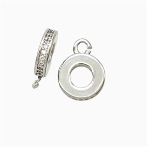 Copper Bail Pave Zirconia Platinum Plated, approx 10mm [FN56265]