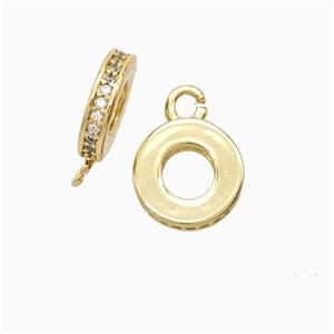 Copper Bail Pave Zirconia 18K Gold Plated, approx 10mm [FN56266]