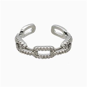 Copper Rings Pave Zirconia Platinum Plated, approx 5mm, 18mm dia [FN56303]